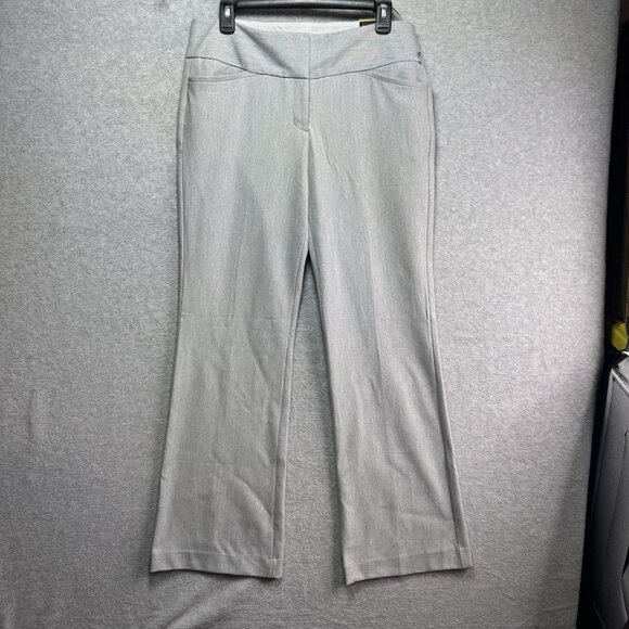 NWT $80 Express Pants Editor Trouser Flare Womens 8R Light Gray Dress Career - Picture 1 of 11